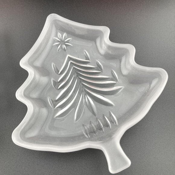 Mikasa Yuletide Tree Frost Sweet Candy Dish Christmas Frosted Glass 5" Set of 2 - Picture 3 of 7